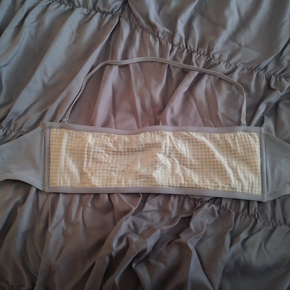 Shiny Bandeau Tube Swim Top